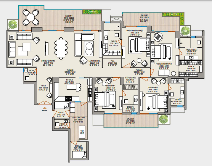 County floor plan tower B