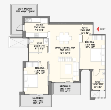 Floor plan of eldeco la vida bella