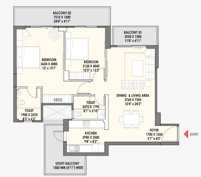 Floor plan of eldeco la vida bella