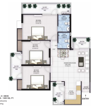 2 BHK Floor Plan